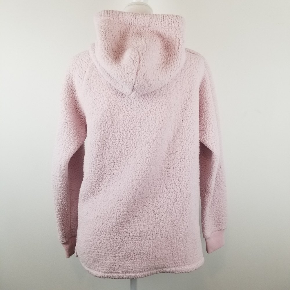 PINK Victoria's Secret Sherpa Fleece 1/4 Zip Hoodie Pullover XS Pink - Picture 4 of 7